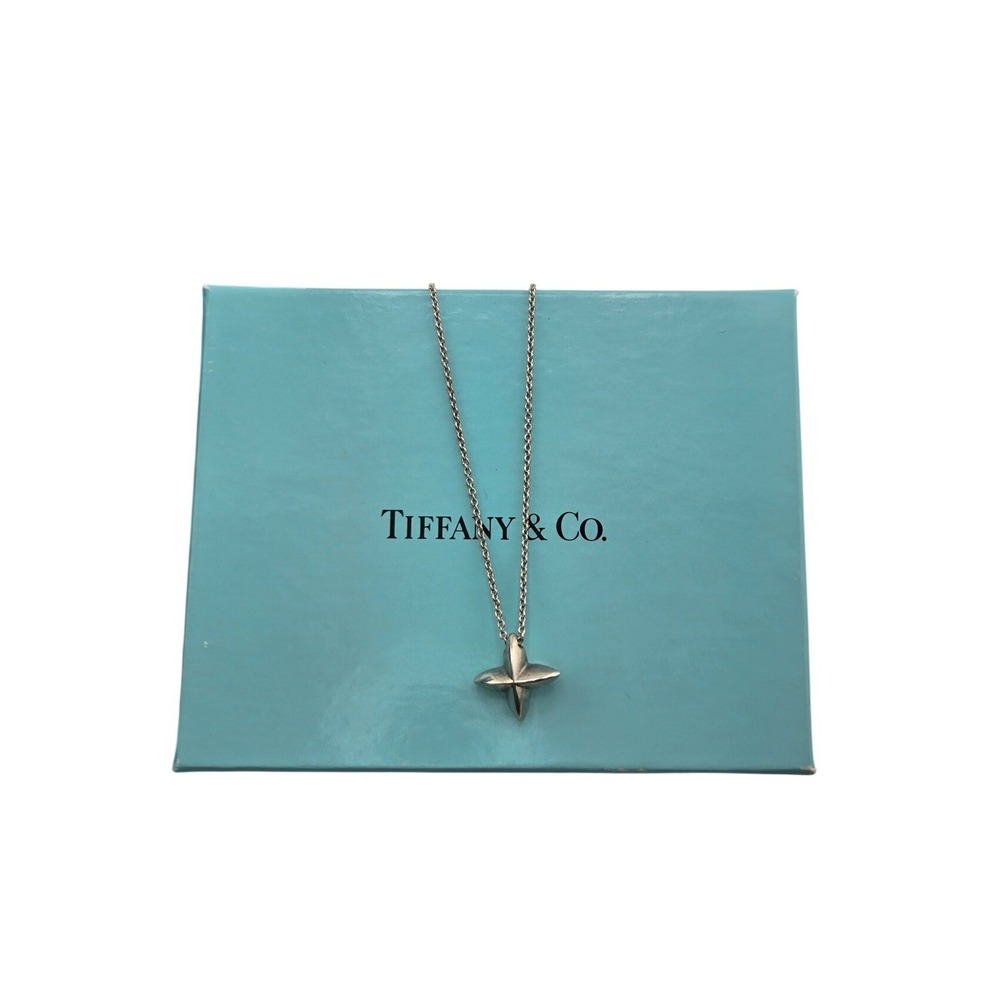 Tiffany & Co Sterling Silver 925 Sirius Star Pendant Necklace 16 Inch Box